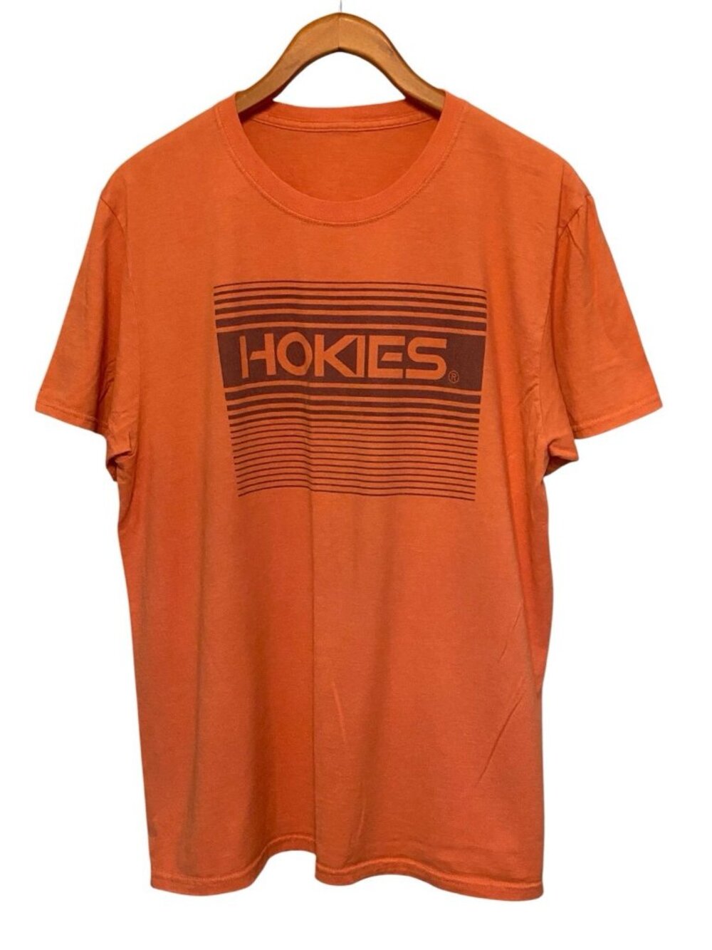 Virginia Tech Hokies T-Shirt Men's L Orange NCAA VT Short Sleeve Tee
